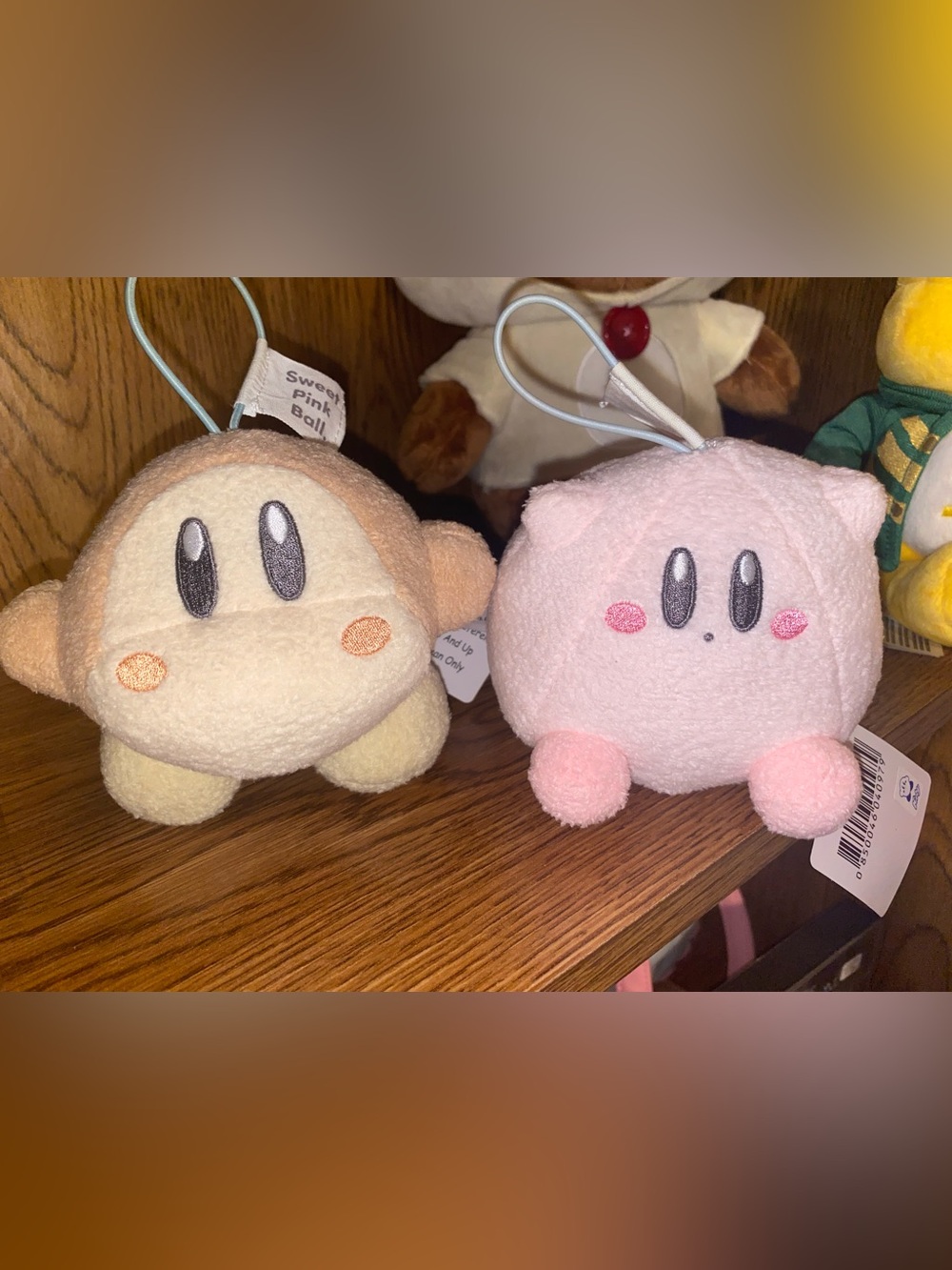 Kirby Plush Ball Keychain - Pink and Cream Soft Stuffed Toy